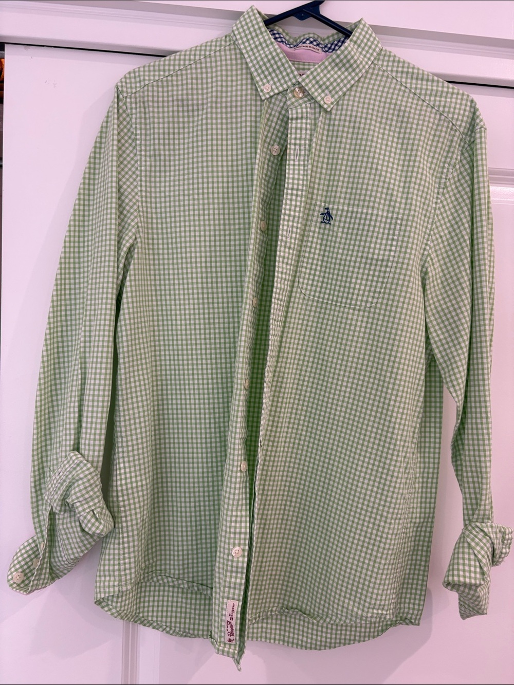 Original Penguin Light Green Gingham Button-Down Shirt